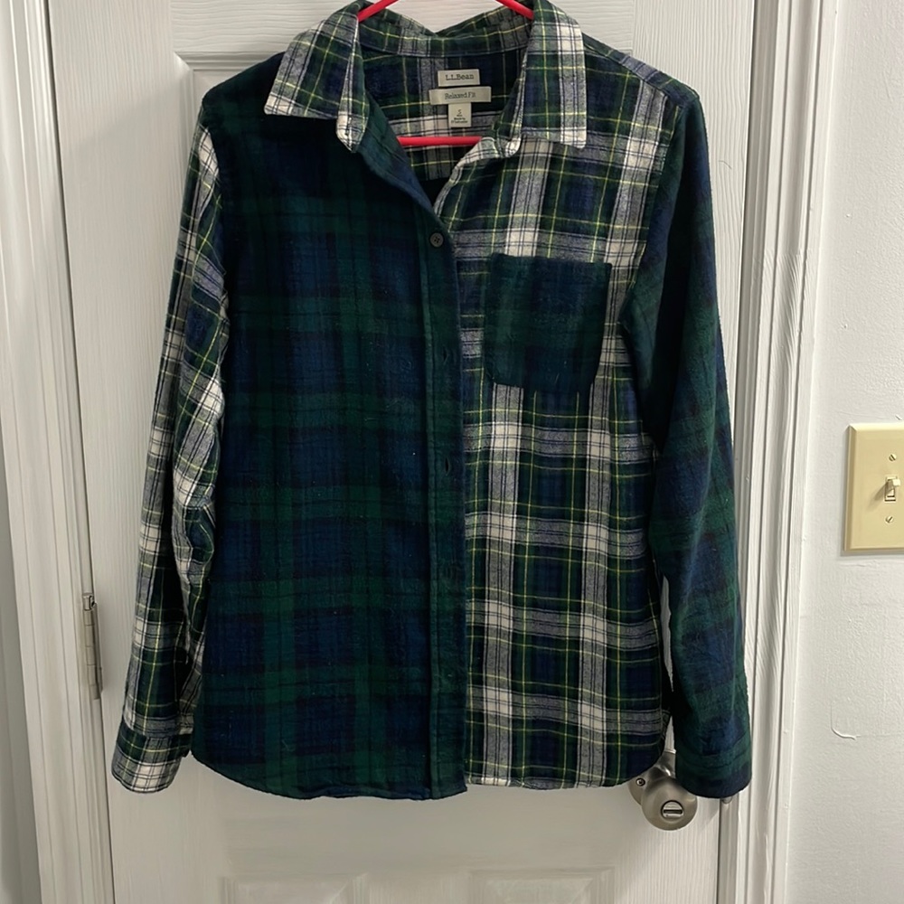 Colorblock Scottish Check Flannel Shirt